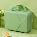 14-inch mini portable cosmetic case hard shell travel suitcase storage box light green - Apple Green