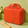 Orange 14 inch mini cosmetic suitcase portable travel vanity case storage box handbag SKU - Orange