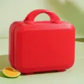 Mini red cosmetic case portable travel luggage small hard shell makeup storage box for women - 14" / Bright Red