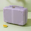 Μίνι μωβ βαλίτσα καλλυντικών 14 ιντσών σκληρή θήκη ταξιδιού μακιγιάζ με λαβή. - Μωβ