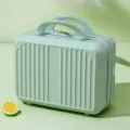 Light green mini cosmetic suitcase, 14 inch portable hard shell travel vanity case. - 14 Inch Multifunctional Cosmetic Case / Light Blue