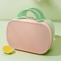 Mini valise cosmétique étui de voyage portable sac de maquillage rose et vert pastel. - Mallette de Maquillage Multifonctionnelle 14 Pouces / Rose et Vert