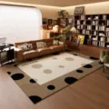 Alfombra retro Wabi-Sabi con topos y estampado de bienvenida, alfombra suave antideslizante. - 80*120cm Pelo Bucle / Puntos Niebla Italiana