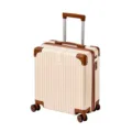 Valigia trolley piccola retrò 20 pollici bagaglio a mano da viaggio leggero rigido - 18 Pollici / Bianco avorio