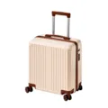 Small 20-inch carry-on luggage mini travel trolley suitcase with password lock and wheels - 18 Inch / Off White