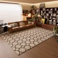 Alfombra de salon geometrica estilo wabi-sabi vintage beige marron grande suave suelo decoracion - Huaiyu