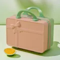 14 Inch Mini Cosmetic Case Travel Suitcase Pink Green Handheld Makeup Storage Box Gift - 14" / Pink and Green