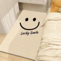 Cute cartoon cashmere-like rug for bedroom bedside, non-slip floor mat for living room home. - 40x60cm Crystal Velvet / Cute Smiley Face