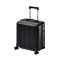 Black hard shell small carry-on luggage travel suitcase with spinner wheels and lock. - 18 Inch / Black
