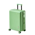 Green hardside luggage travel trolley suitcase with vertical grooves and smooth wheels. - Green