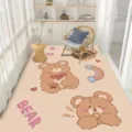 Tappeto antiscivolo in PVC con stampa di orsetto cartoon, tappeto spesso lavabile per balcone. - 50x80cm / Bambola Orsacchiotto