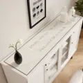 Tapis de protection imperméable pour buffet, set de table grille noir et blanc pour meuble. - Wujian