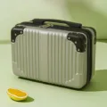 Mini βαλίτσα καλλυντικών 14 ιντσών, ασημί σκληρό νεσεσέρ ταξιδιού με μαύρες γωνίες. - Ασημί Γκρι