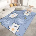 Tappeto da salotto in PVC spesso orso cartone animato antiscivolo lavabile per balcone - 50x80cm / Orso Sdraiato