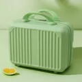 Green mini hard shell cosmetic case portable 14 inch travel luggage suitcase vanity bag - 14 Inch Multifunctional Cosmetic Case / Apple Green
