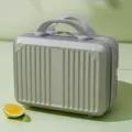 Mini hard shell cosmetic case 14 inch travel vanity bag portable storage luggage box grey - 14 Inch Multifunctional Cosmetic Case / Silver Gray