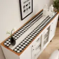 Tapis de meuble à carreaux noirs et blancs protecteur de table imperméable pour buffet - 30*80cm / Genis Grille A
