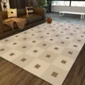 Tappeto moderno geometrico in PVC per soggiorno e camera da letto, impermeabile e lavabile. - 50*80cm (Facile da pulire) / Viola
