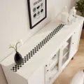 Tapis de meuble à carreaux noir et blanc chemin de table imperméable protection déco. - Noir Artistique