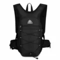 Black lightweight outdoor cycling and hiking sports backpack with elastic cord pockets. - Leader Black