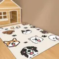 Cute cartoon pet floor mat, washable non-slip dog rug for living room and home use. - Pet Mat 2