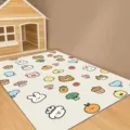 Cute cartoon animal pattern floor mat detail, non-slip wipeable rug for home living room. - Pet Mat 5