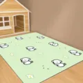 Cartoon cute puppy pattern green floor mat home living room anti-slip washable rug - Pet Mat 7