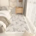 Tappeto da camera accogliente, morbido scendiletto effetto cashmere con fiocchi antiscivolo. - 40x120cm Delicato sulla Pelle / Fiocco Floreale Fluttuante