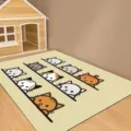 Cute cartoon cat floor mat, wipeable dirt-resistant rug for living room and bedroom home decor. - Pet Mat 9
