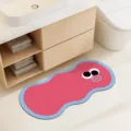 Niedliche Dopamin Cartoon Badematte, saugfähige rutschfeste Kieselgur Matte für Heimdekor. - Duo Duo Pink Blau