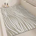 Modern minimalist bathroom non-slip mat with abstract wave pattern, easy to clean floor mat. - 45x70cm / Wavy Lines