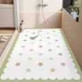 Vista dettagliata del tappetino da bagno antiscivolo fresco con motivo a stelle. - 45x70cm / Stella Matcha