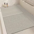 Modern minimalist bathroom floor mat anti-slip hollow drainage shower room foot pad detail - 45x70cm / Light Simple Lines