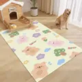 Simpatico tappetino per animali domestici, tappeto in PVC impermeabile per cani, antiscivolo. - 20*30cm / Orso e Coniglio della Foresta
