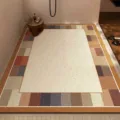 Alfombra de baño de estilo americano con patrón geométrico, antideslizante y fácil de limpiar. - 45*70cm / Cuadros Coloridos Estilo 3