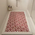 Tappetino antiscivolo per doccia bagno tappeto da pavimento impermeabile per vasca - 45x70cm / Geometrico Vintage Rosso