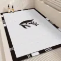 Modern minimalist anti-slip bathroom floor mat, durable drainage shower room foot mat for home use. - 45x70cm / Lily of the Valley Blooming