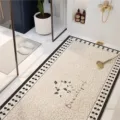Tappeto da bagno stile wabi-sabi in fibra, antiscivolo, design cavo, facile da pulire. - 45x70cm / Rosa Chic