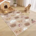Tappetino per animali domestici in PVC con orsetto carino, antiscivolo e facile da pulire. - 20*30cm / Nuvola Timida Dei Cartoni Animati