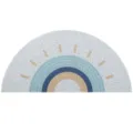 Tappeto da ingresso mezzaluna, motivo arcobaleno blu, tappeto antiscivolo per casa - 45*90cm (Anello di Filo) / Sedile del Sole