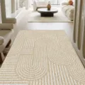 Wabi-sabi geometric PVC floor mat, anti-slip hallway rug and stylish door mat variant. - Fengqing Style
