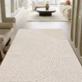 Wabi-sabi style loop pile floor mat beige entrance door non-slip wear-resistant PVC carpet variant - Morning and Evening