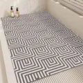Modern bathroom mat, geometric pattern, anti-slip drainage shower floor mat variant. - 45x70cm / Wave Overlap