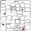 50pcs autocollants de bulles de bande dessinée noir et blanc, autocollants mignons. - 50 Feuilles