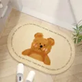 Carino tappeto da bagno ovale orso cartone animato dettaglio, tappetino antiscivolo casa. - 20*30cm / Orsetto Formaggio Ovale