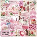 50 Stk. Rosa Ästhetische Aufkleber Wasserdichte Sticker für Laptop Trinkflasche DIY - 50 Stück/Packung / Rosa