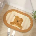 Simpatico tappeto da bagno orsetto, tappetino antiscivolo ovale assorbente per doccia e wc. - 20*30cm / Orsetto Pane Ovale