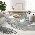 Moderno tappeto di lusso nero e bianco con motivo geometrico, morbido tappeto per camera. - 80*120cm / 1027JHXT-3