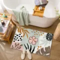 Tappeto da bagno floreale astratto morbido antiscivolo per camera da letto e bagno. - Stile 6