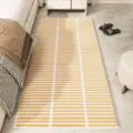 Moderno tappeto da camera da letto in finto cashmere a righe giallo e bianco, morbido arredo. - 40*60cm / Stile Invernale 6